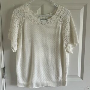 Vintage Haband! White Woven Sweater Size Medium lots of detail on sleeves